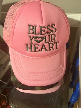 Pink 'Bless Your Heart' Embroidered Trucker Hat
